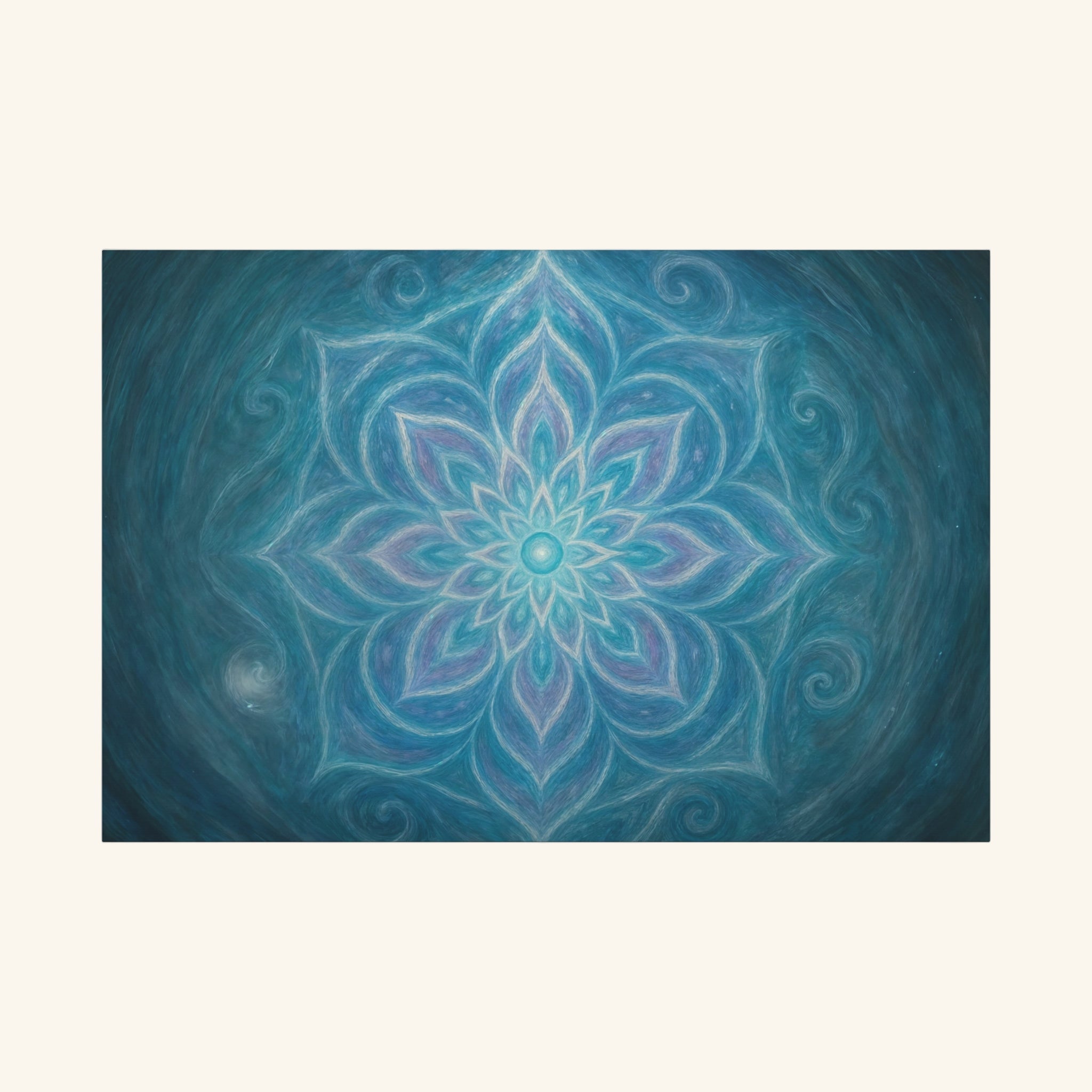 Beautiful blue and purple mandala landscape canvas autism art