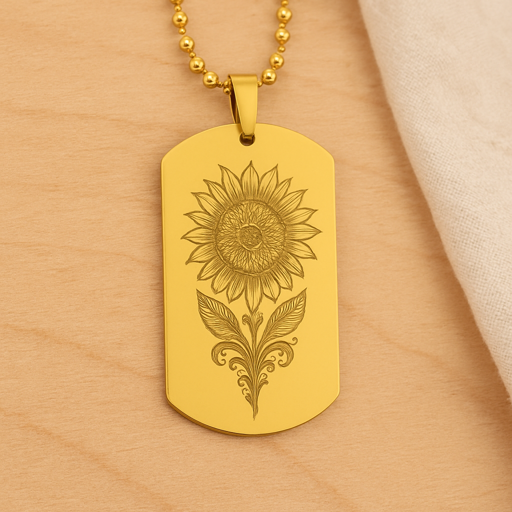 Sunflower Autism Awareness Necklace - Gold
