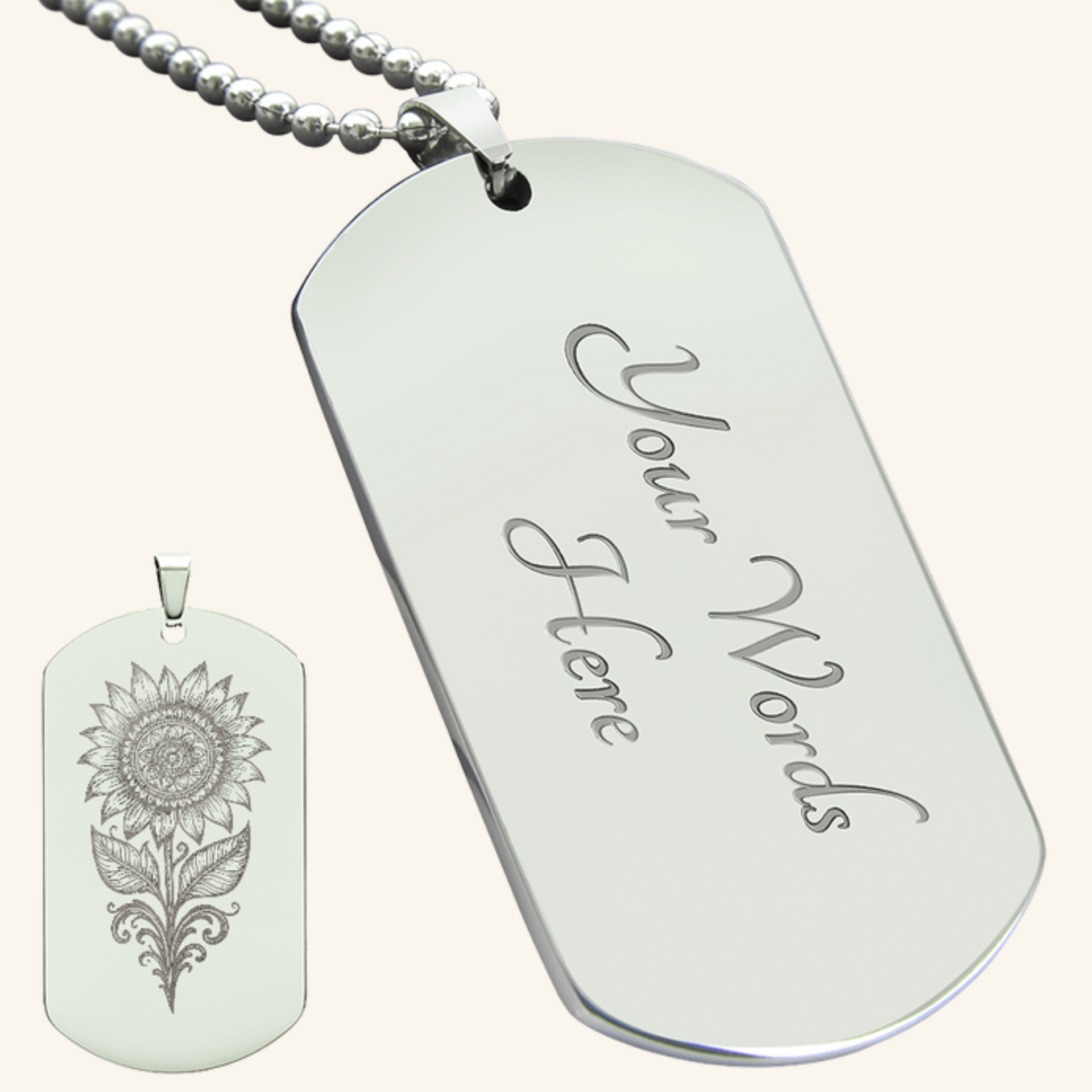 Sunflower Necklace for Autism Awareness – Custom Engraved