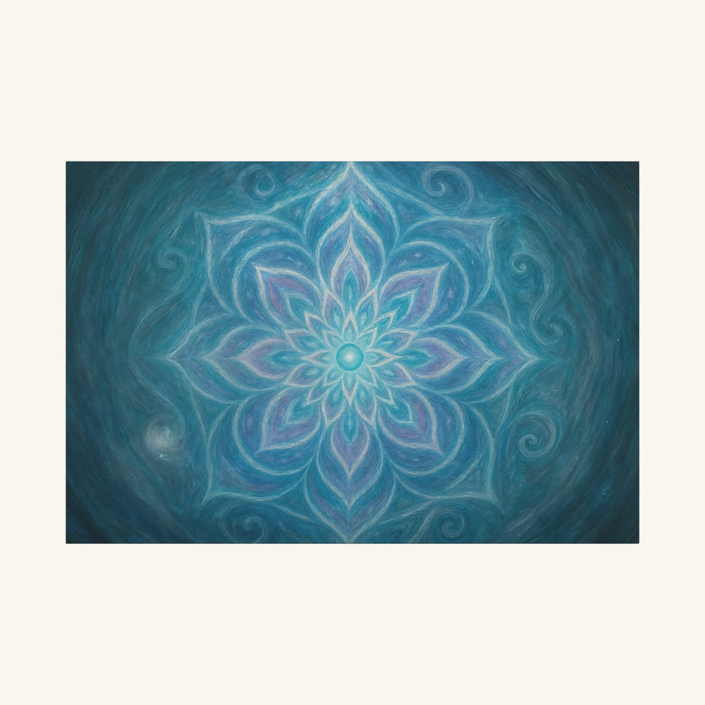 Beautiful blue and purple mandala landscape canvas autism art