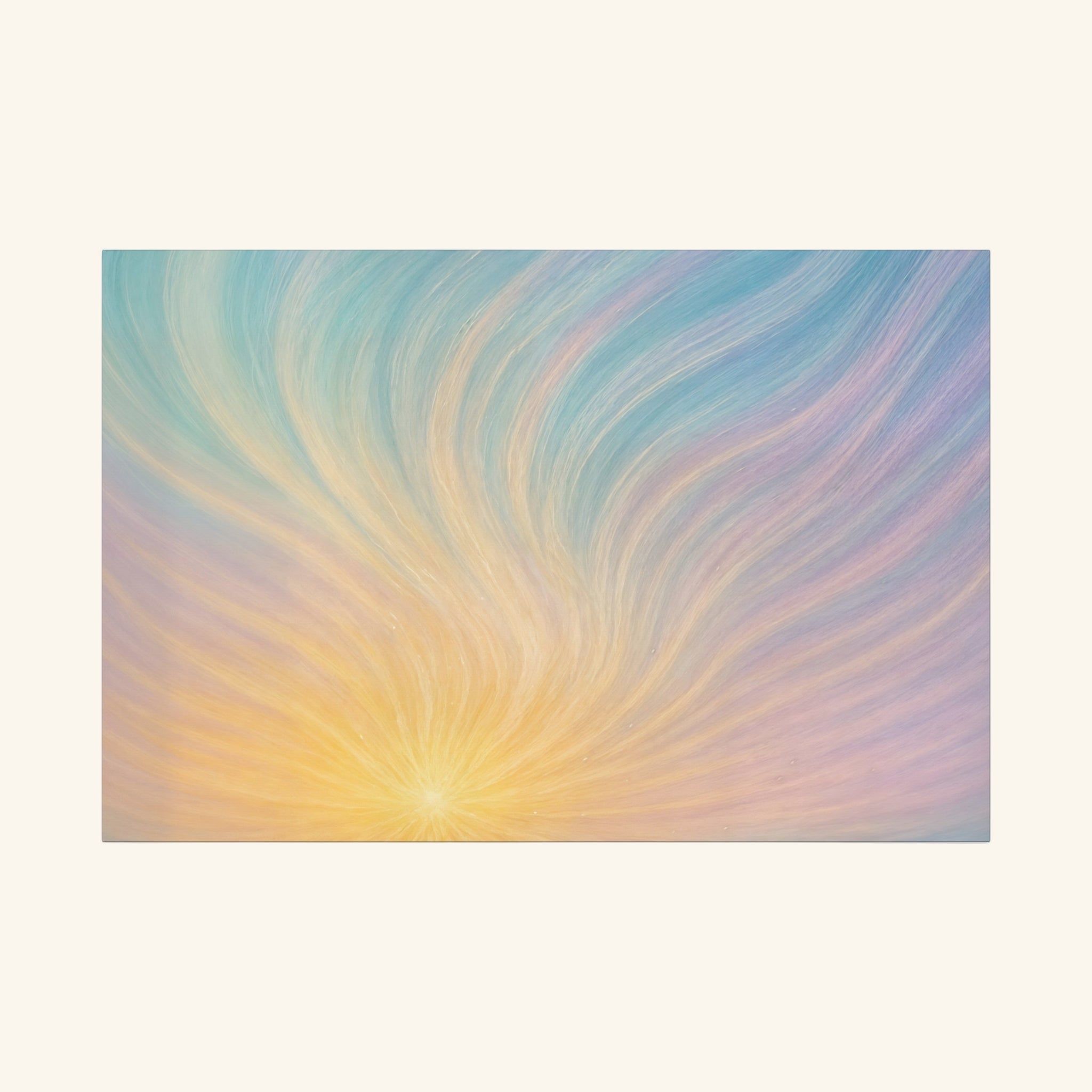 Abstract autism artwork with wavy lines in pastel colors on a white background
