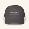 acceptance > awareness - Autism Awareness Hat Quiet Stone / One size