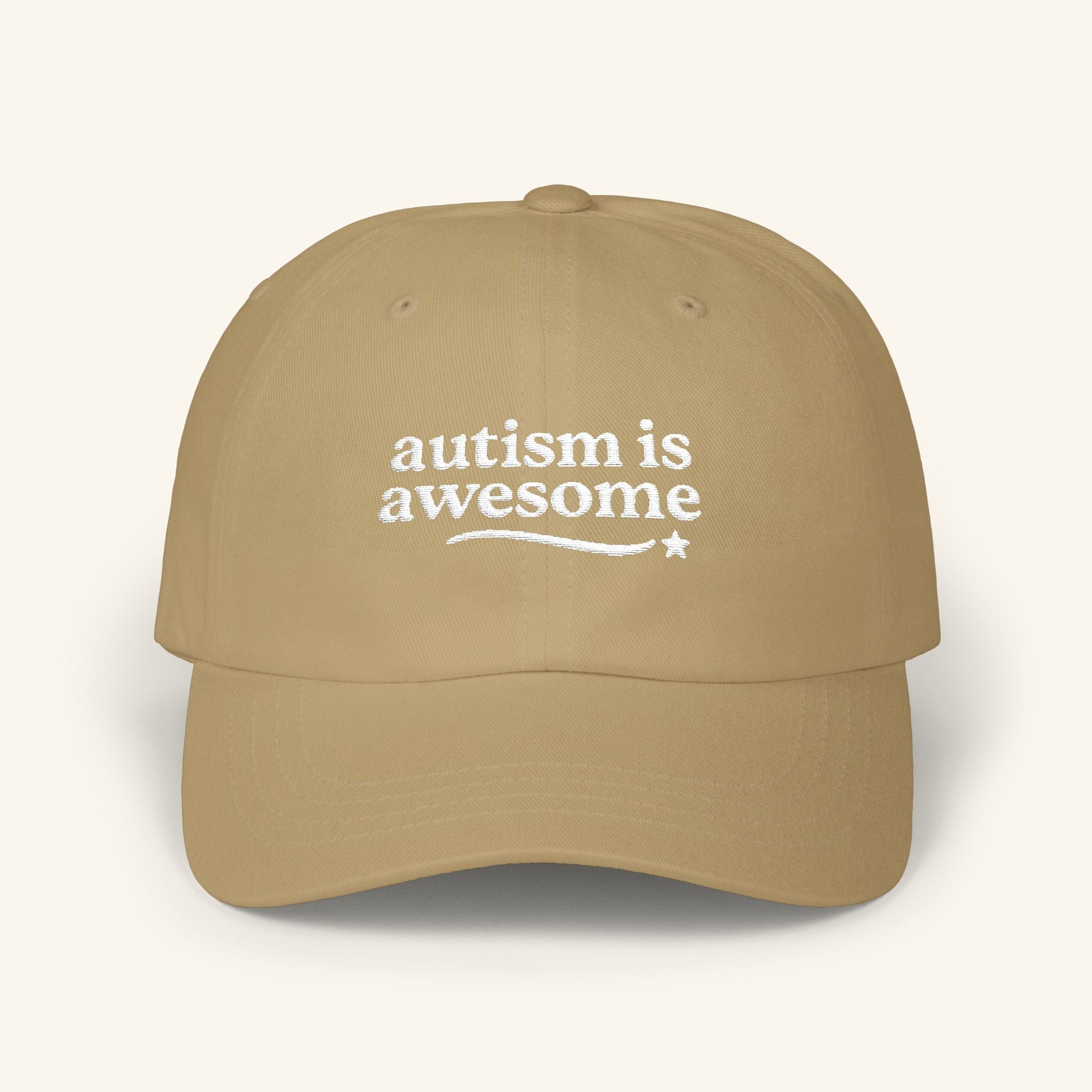 Autism Is Awesome Hat – The Affirmation Cap Soft Signal (Khaki/White) / One size