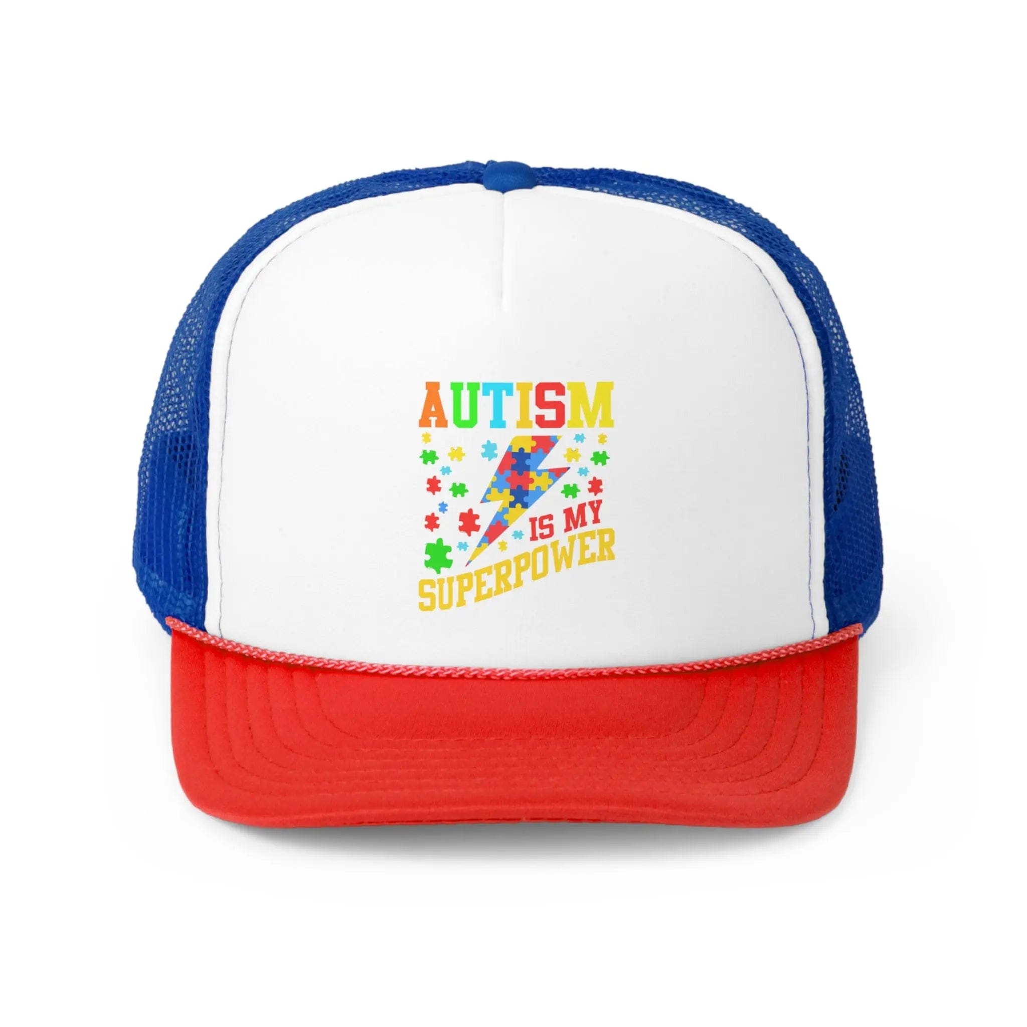Autism Is My Superpower Hat Blue/Red / One size
