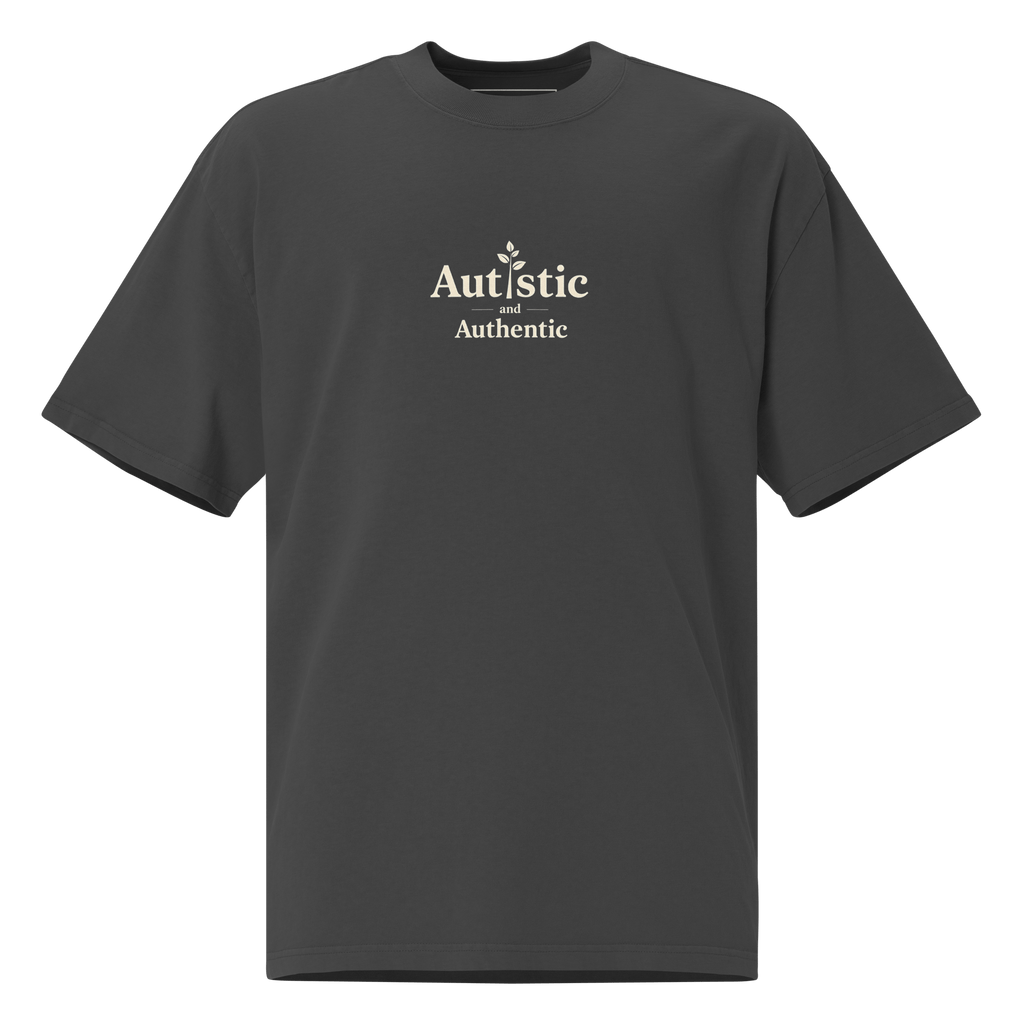 Autistic & Authentic Tee Charcoal Fade / S