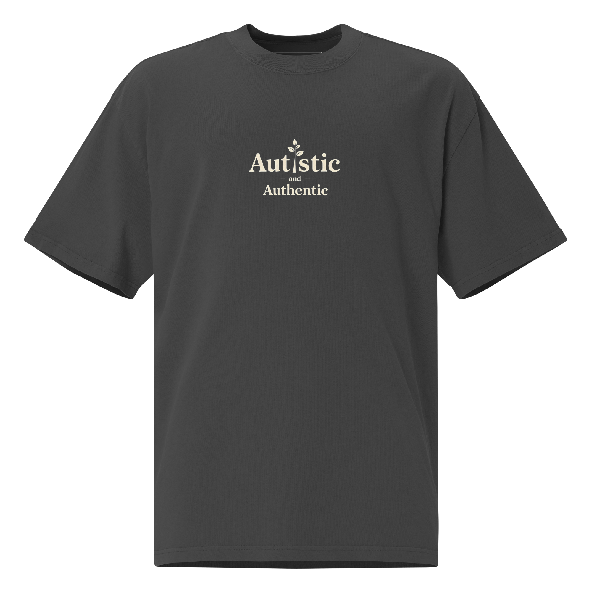 Autistic & Authentic Tee Charcoal Fade / S