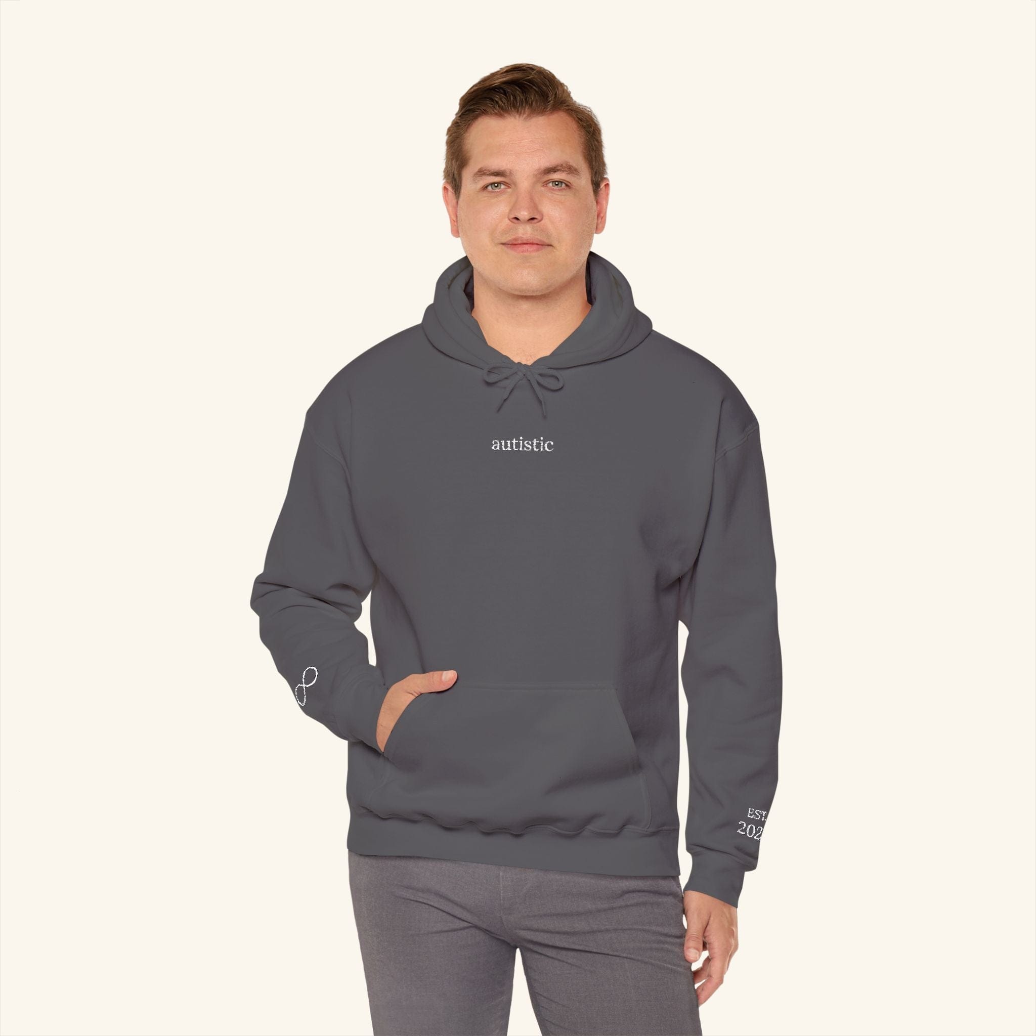 Autistic Embroidered Hoodie - heyasd.com