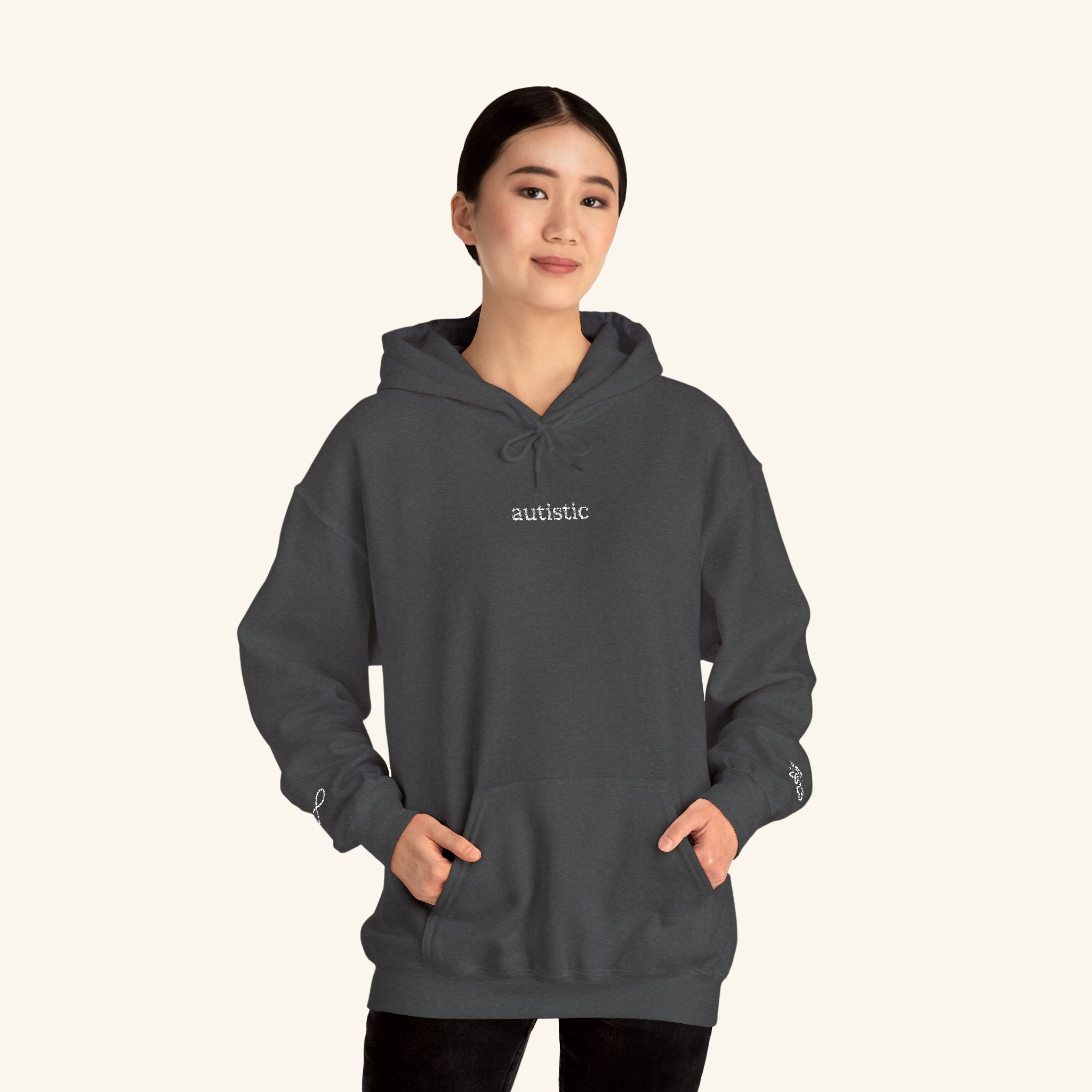 Autistic Embroidered Hoodie - heyasd.com