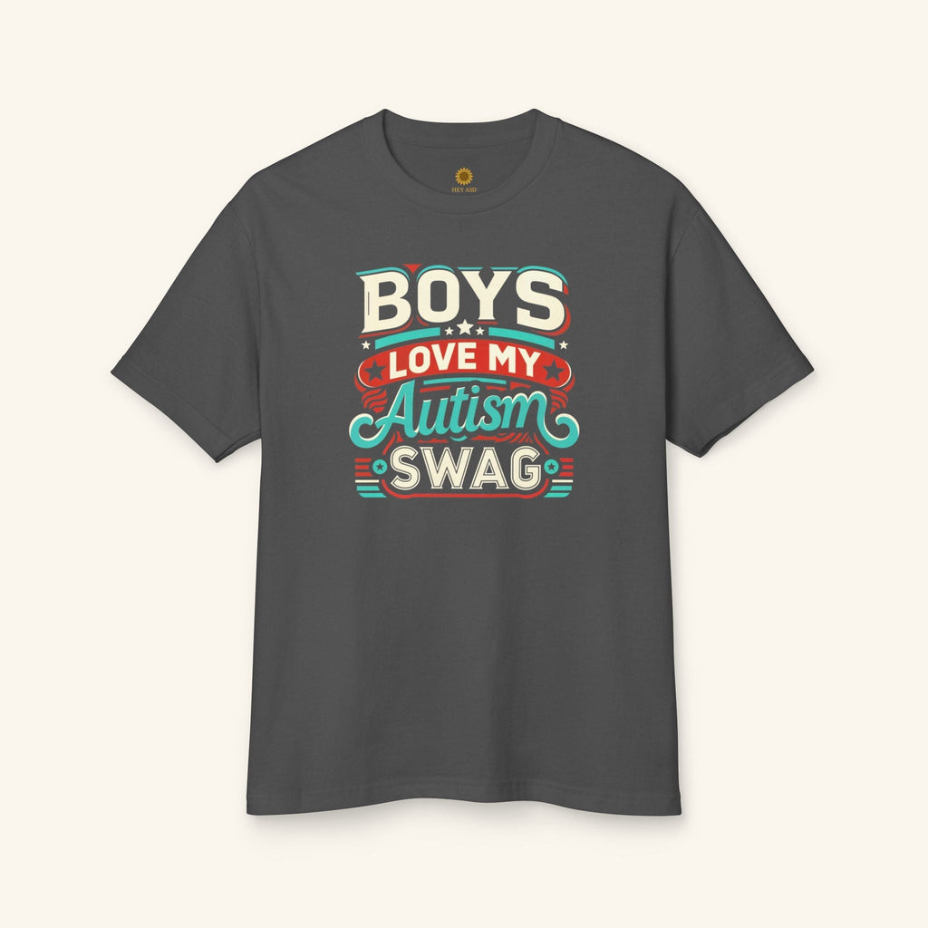 Boys Love My Autism Swag T-Shirt Quiet Stone / S