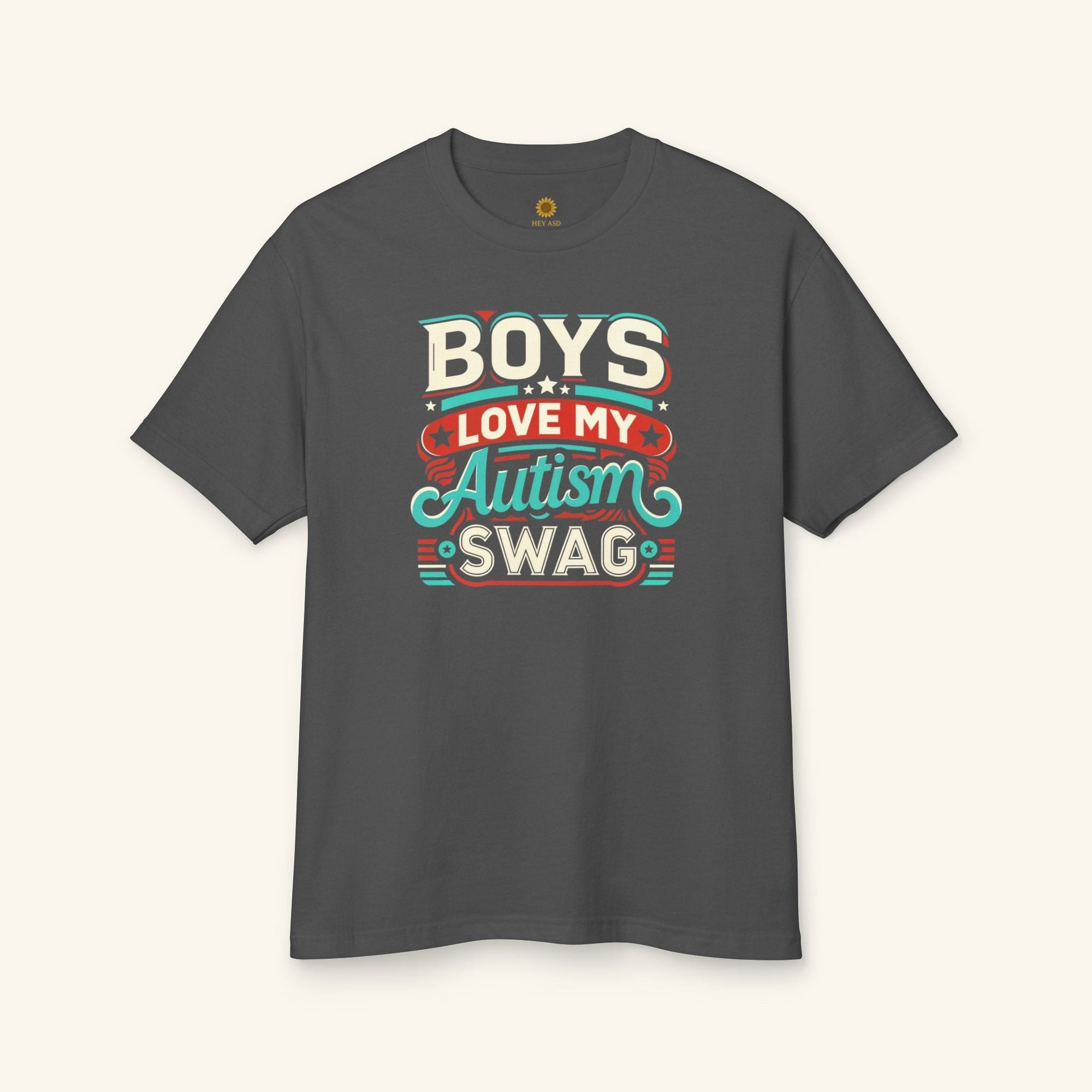 Boys Love My Autism Swag T-Shirt Quiet Stone / S