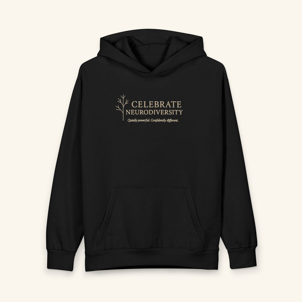 Celebrate Neurodiversity Hoodie — Sensory‑Friendly Pullover XS / Black