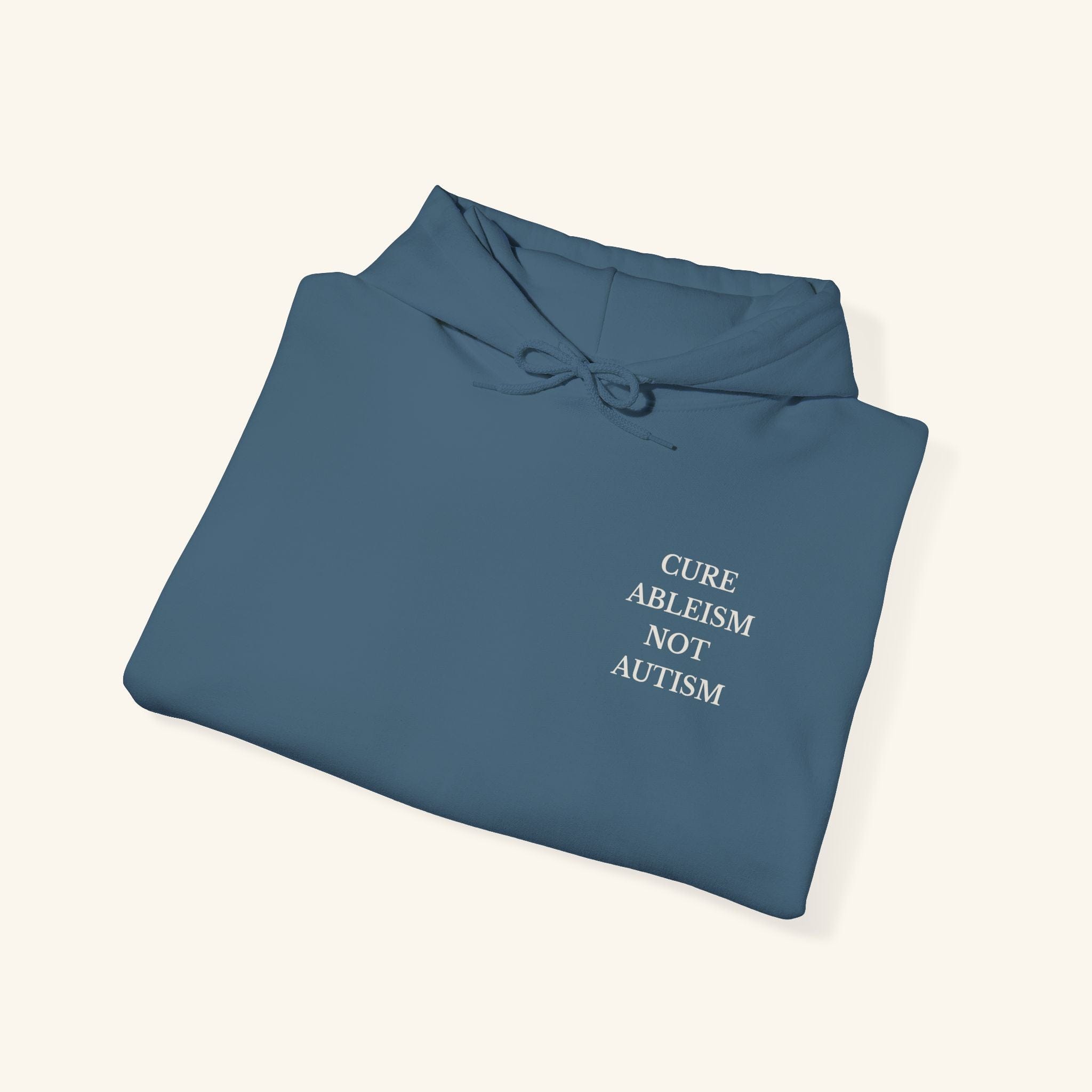 Cure Ableism, Not Autism Hoodie — Sensory-Friendly Comfort for Autistic Adults