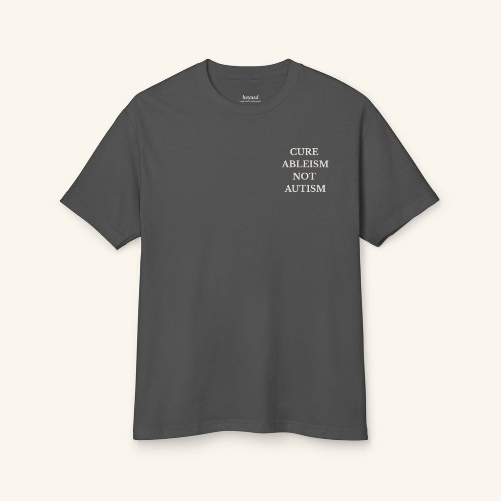 Cure Ableism, Not Autism - Sensory-Friendly Awareness Tee Graphite Calm / S