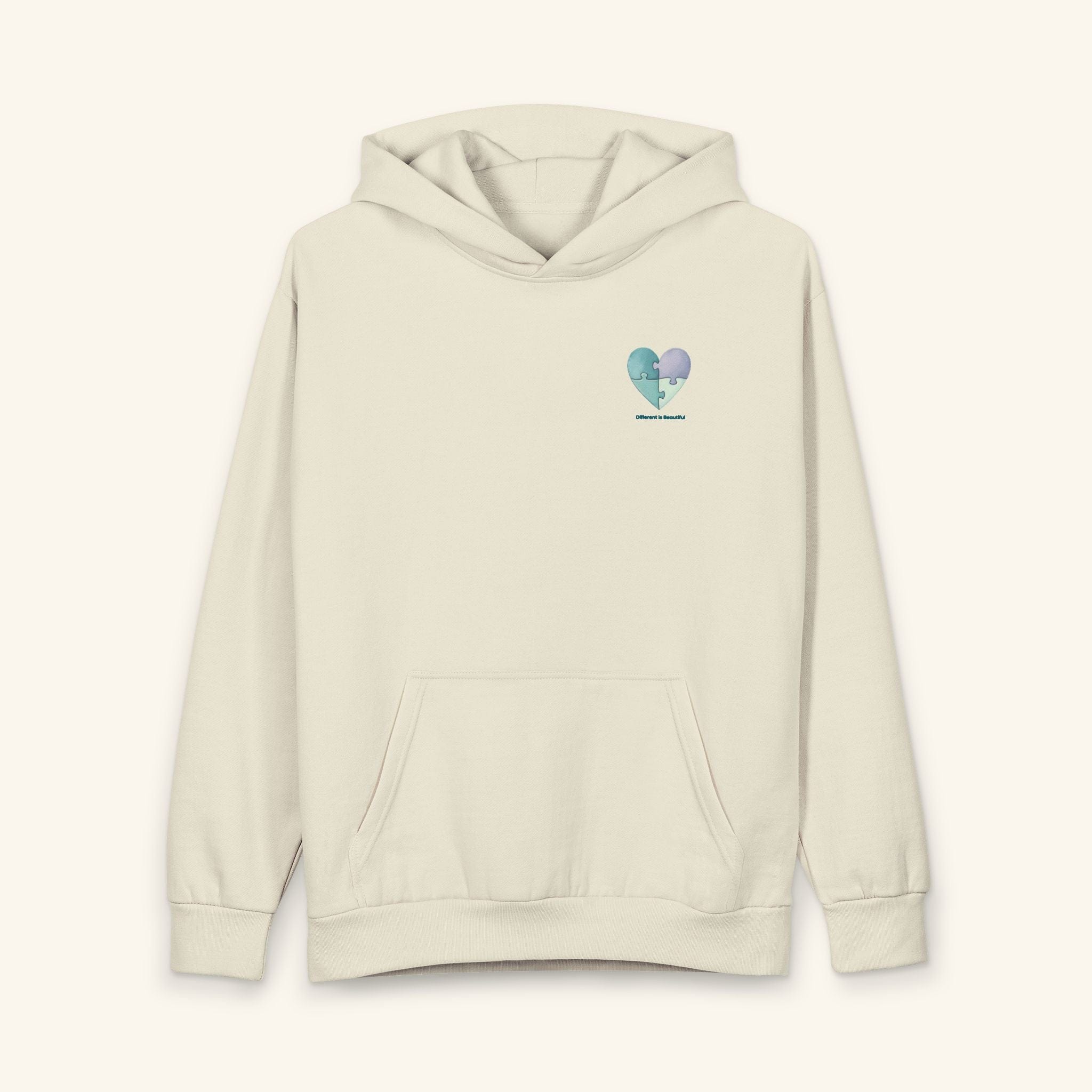 Different Is Beautiful Pastel Heart Hoodie — Sensory - Friendly Autism Pride Pullover - heyasd.com