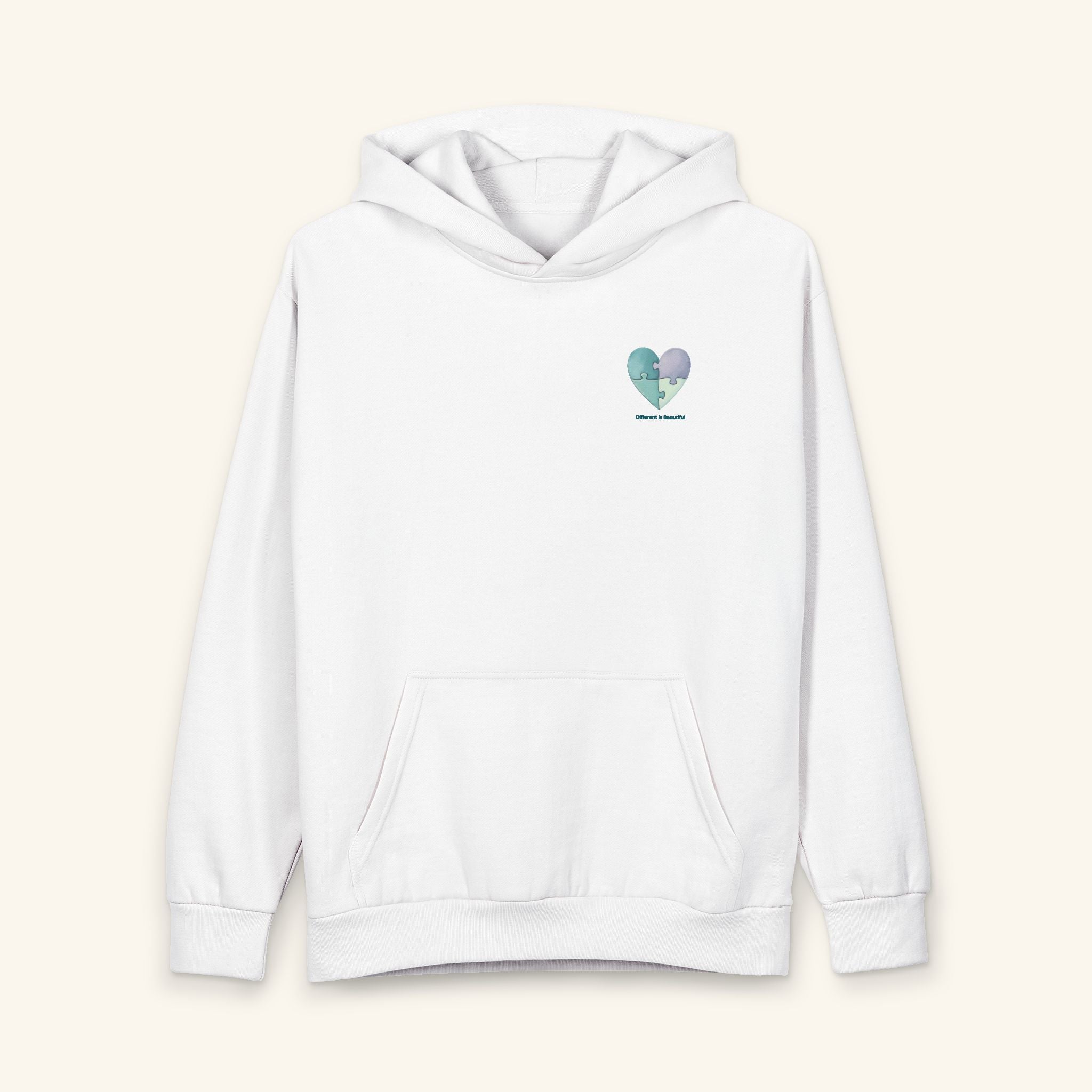 Different Is Beautiful Pastel Heart Hoodie — Sensory - Friendly Autism Pride Pullover - heyasd.com
