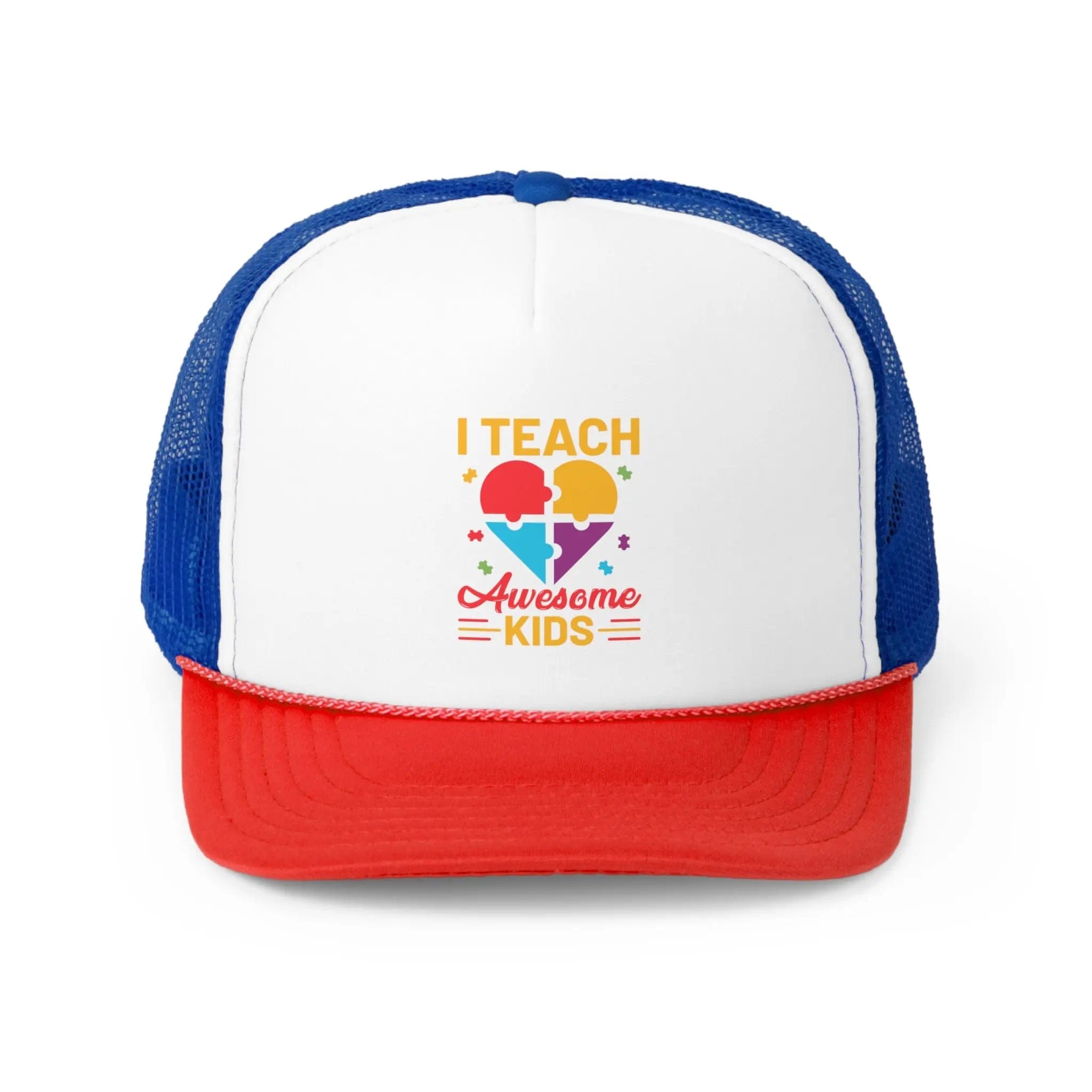 I Teach Awesome Kids (Autism) Hat Blue/Red / One size