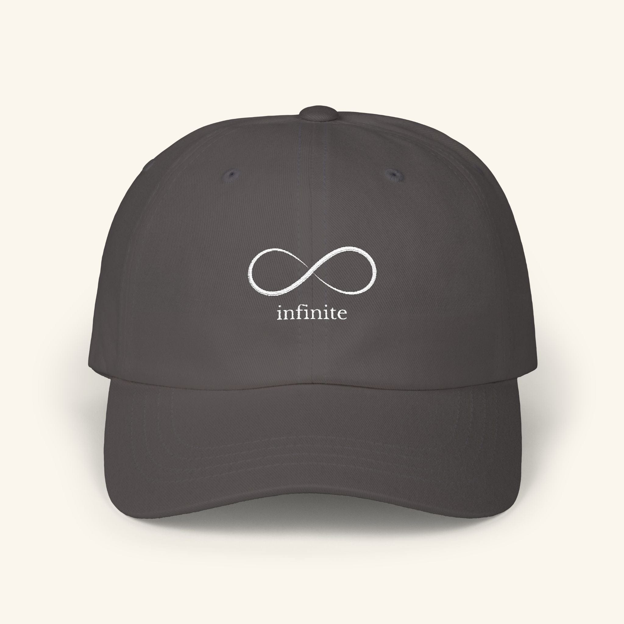 Infinite Hat – Embroidered Infinity Symbol Cap Graphite Calm / One size