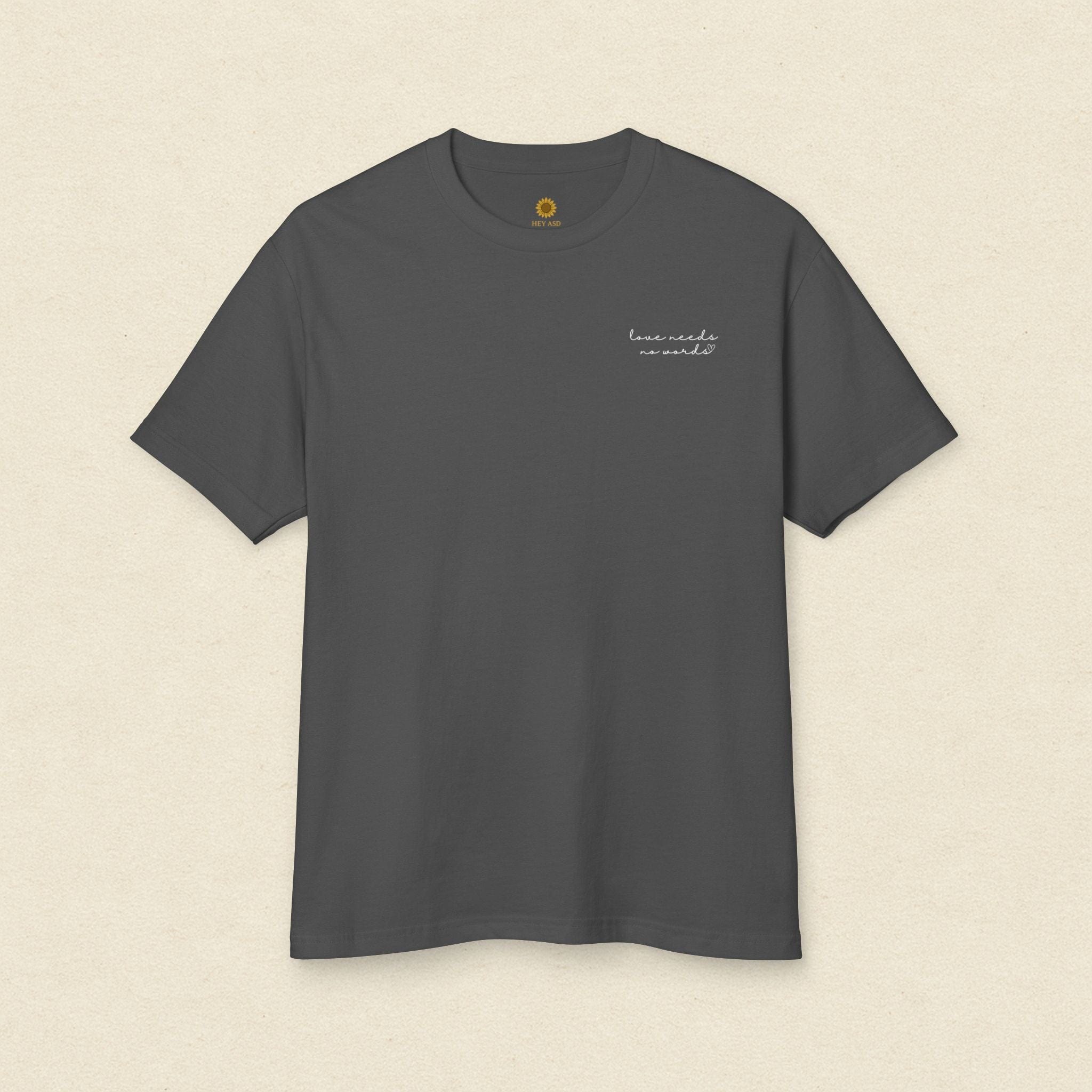 Love Needs No Words Minimalist Tee Quiet Stone / S