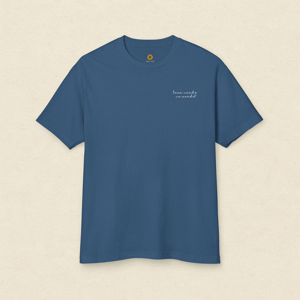 Love Needs No Words Minimalist Tee Storm Blue / S