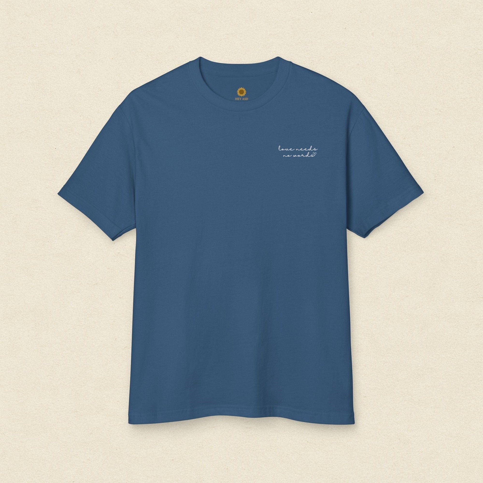 Love Needs No Words Minimalist Tee Storm Blue / S