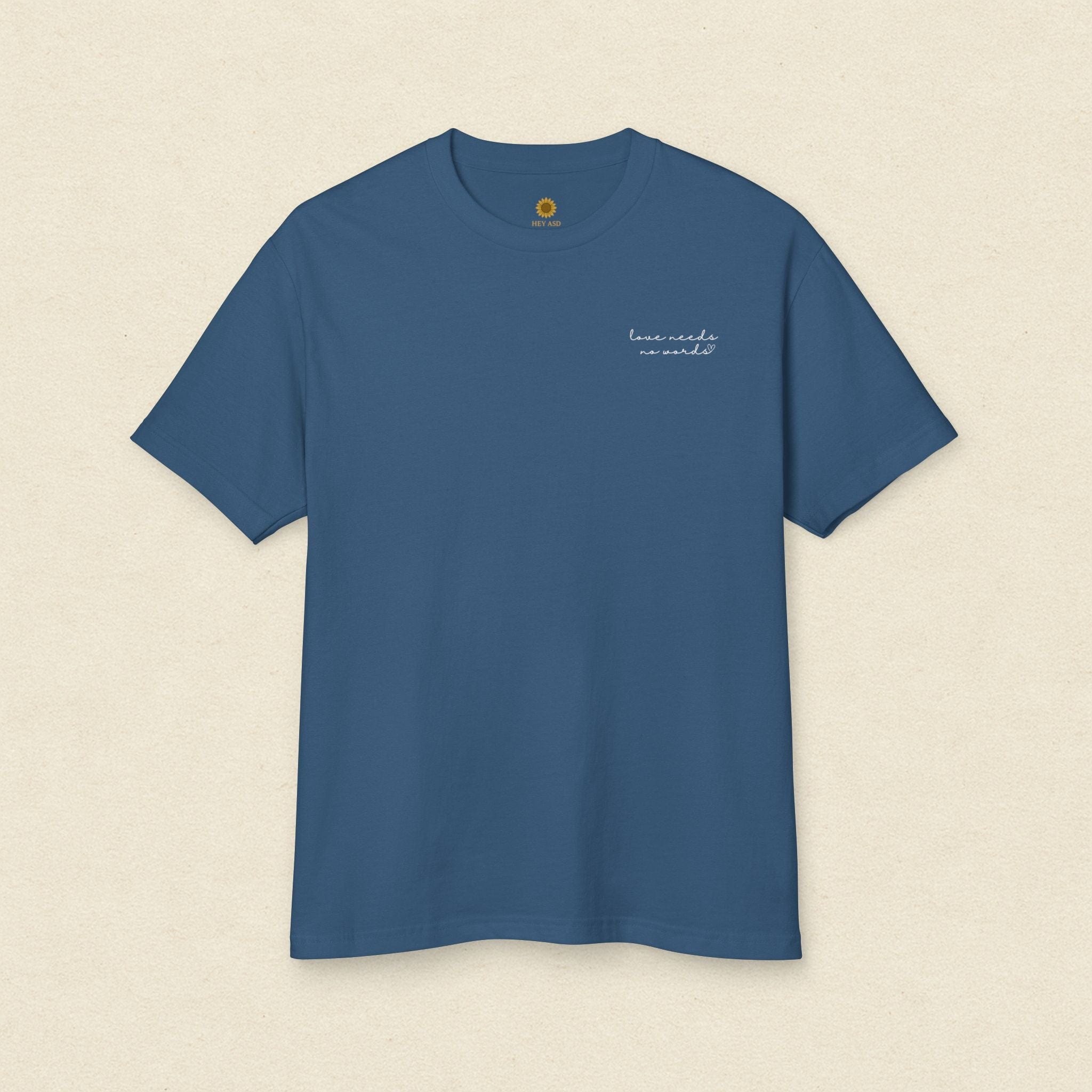 Love Needs No Words Minimalist Tee Storm Blue / S