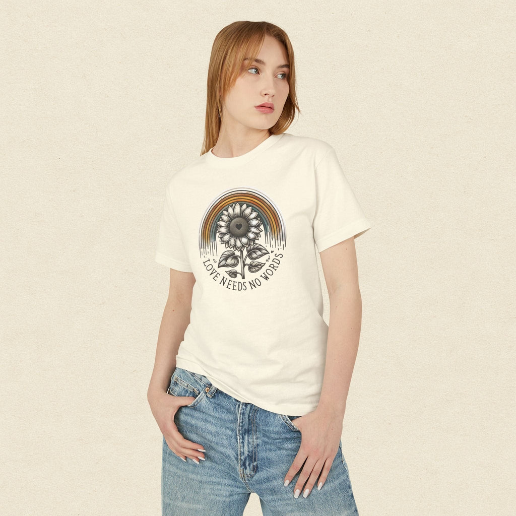 Love Needs No Words Sunflower Tee - heyasd.com
