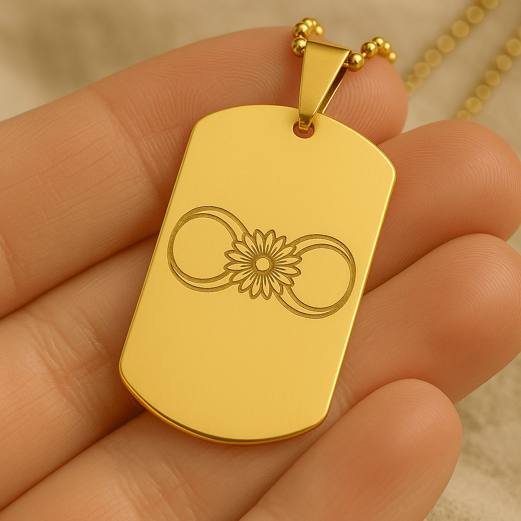 Mark of ASD - Autism Infinity Tag Necklace Gold / No