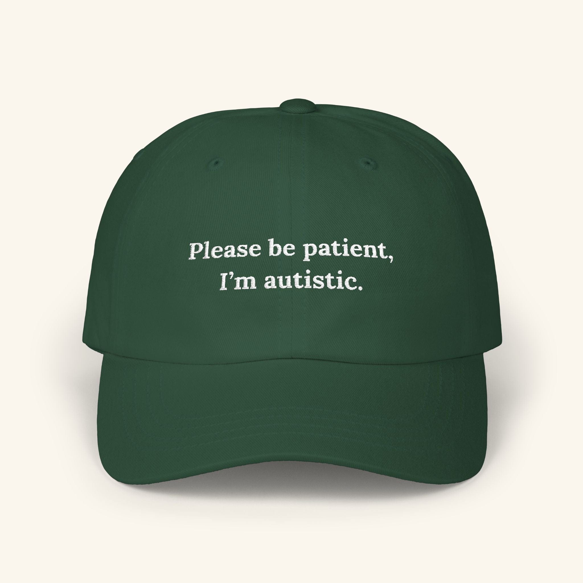 Please Be Patient, I'm Autistic Hat - Quiet Boundary Cap Quiet Forest (Spruce/White) / One size