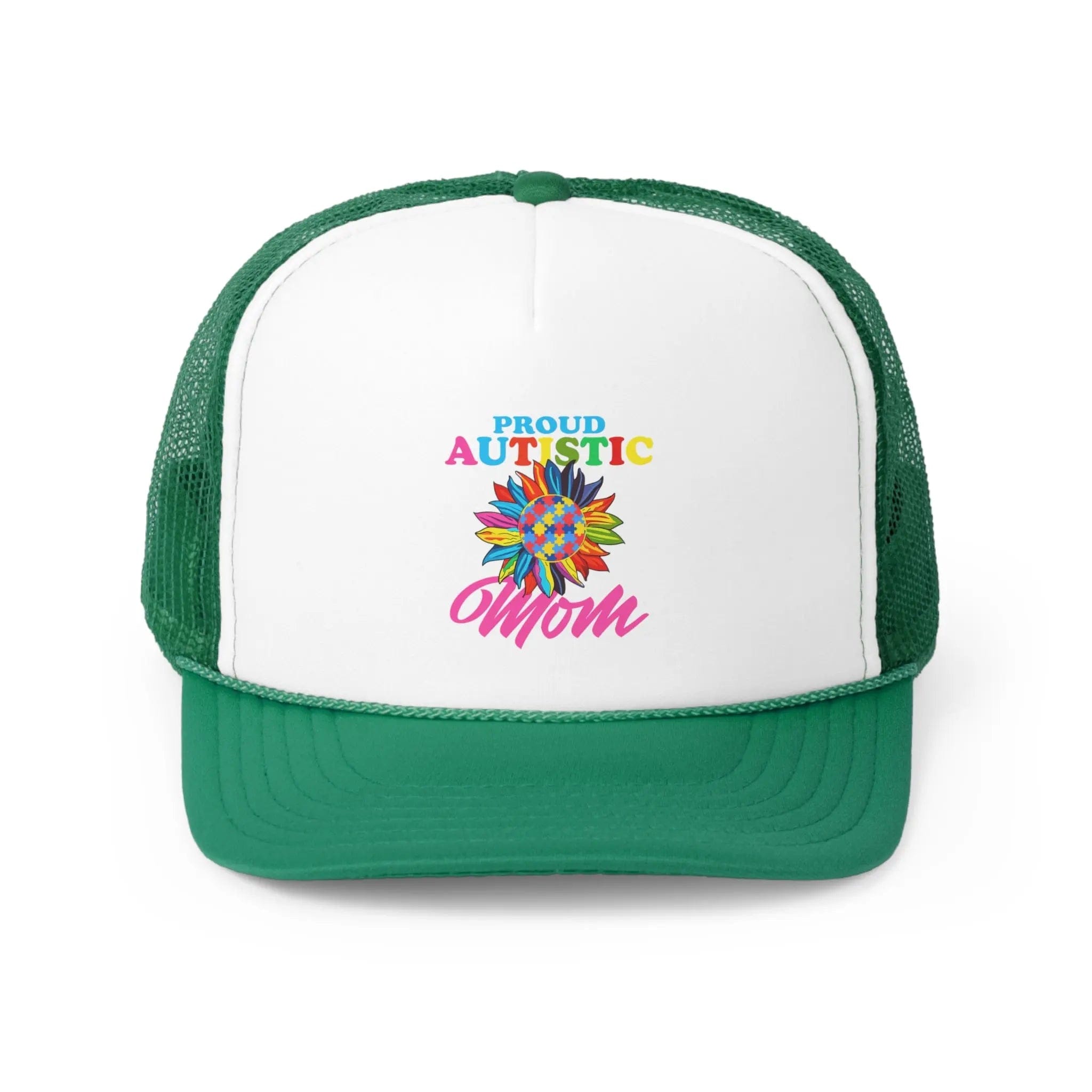 Proud Autistic Mom Hat Green / One size