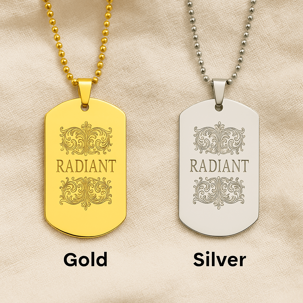 Radiant Tag Necklace - ASD Jewelry (Engraved) - heyasd.com