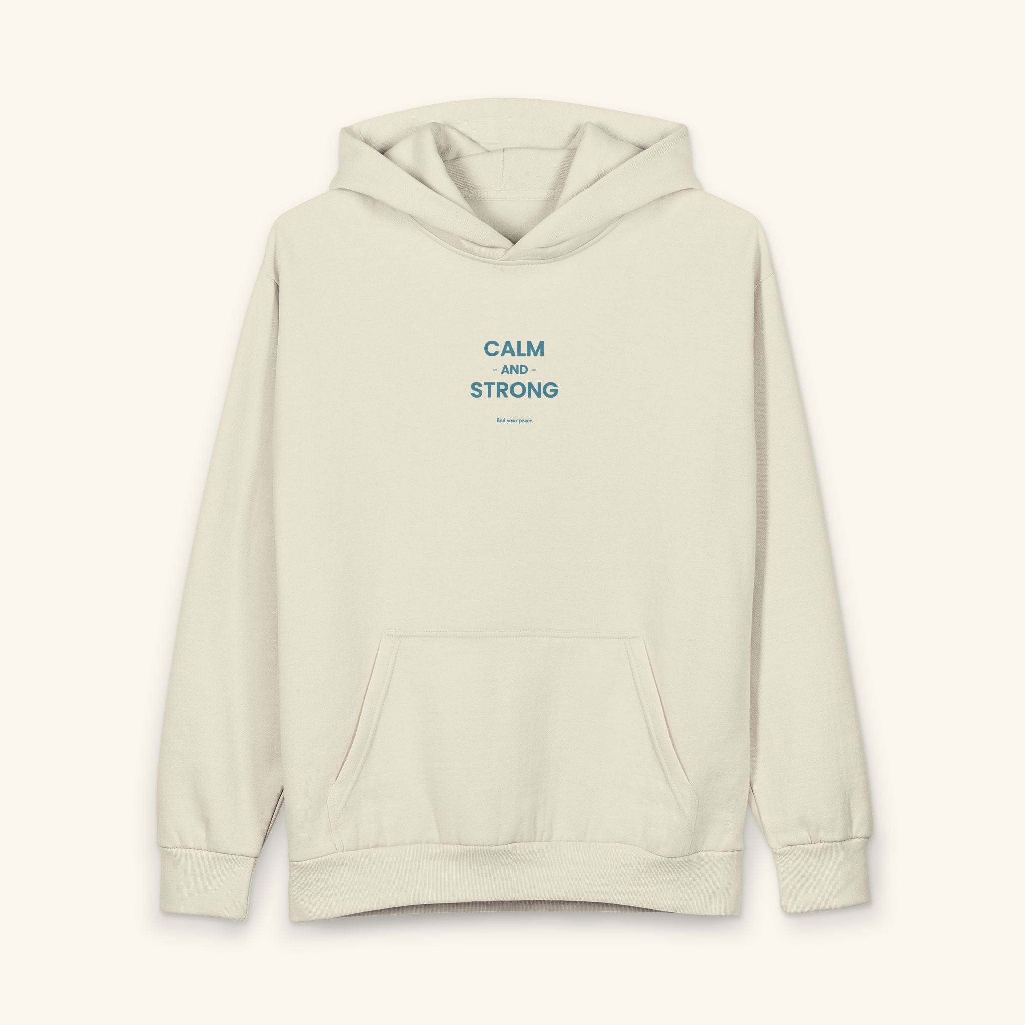 Sensory-Friendly Hoodie for Autistic Adults — "Calm & Strong" Bone Wash / XS