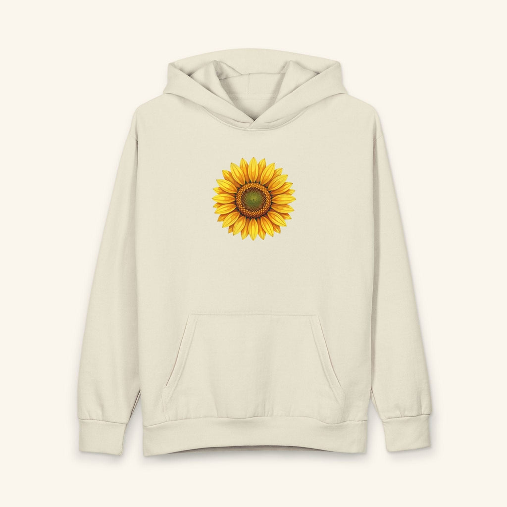 Sensory-Friendly Sunflower Hoodie — Golden Sunflower Design for Autistic Adults Bone Wash / XS
