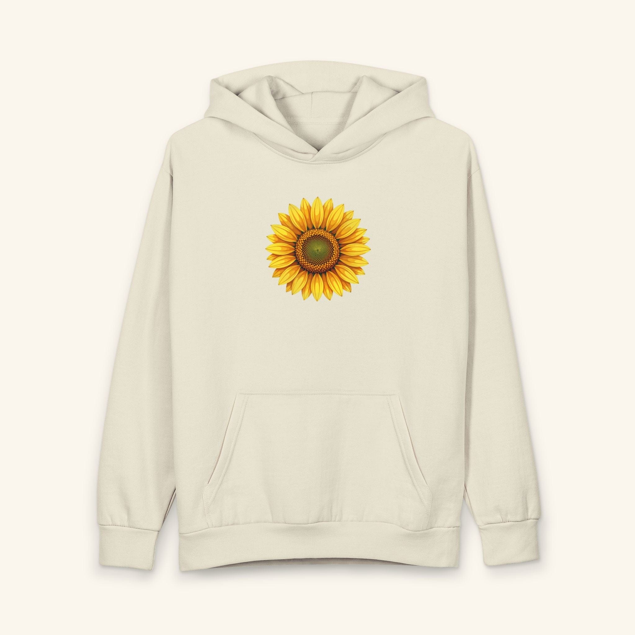 Sensory-Friendly Sunflower Hoodie — Golden Sunflower Design for Autistic Adults Bone Wash / XS