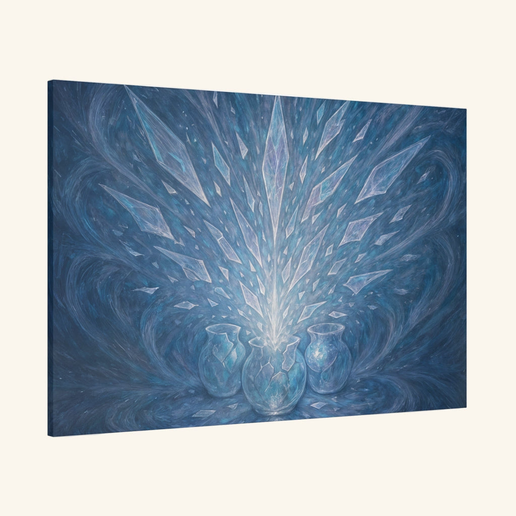 Shattered Vessels, Endless Light — Autistic Artwork 48″ x 32″ (Horizontal) / 1.25"