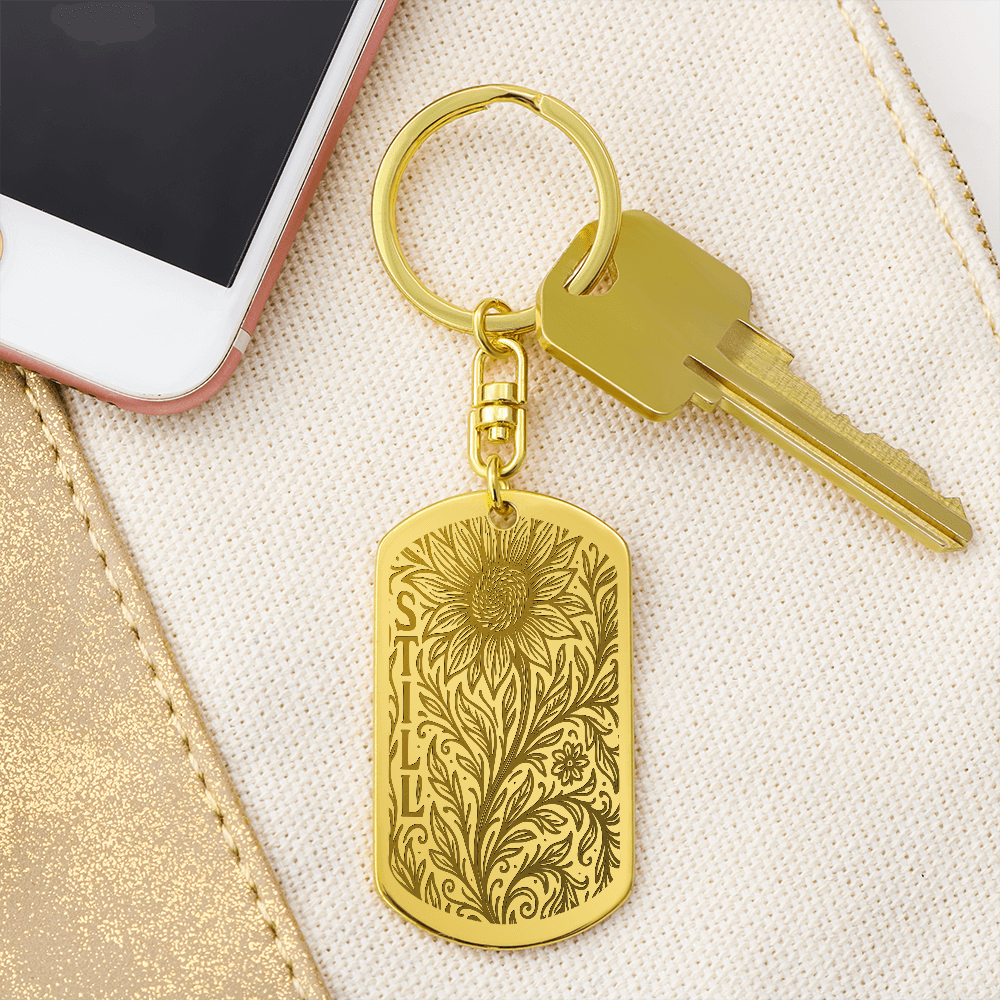 STILL Engraved Tactile Keyring Gold / No
