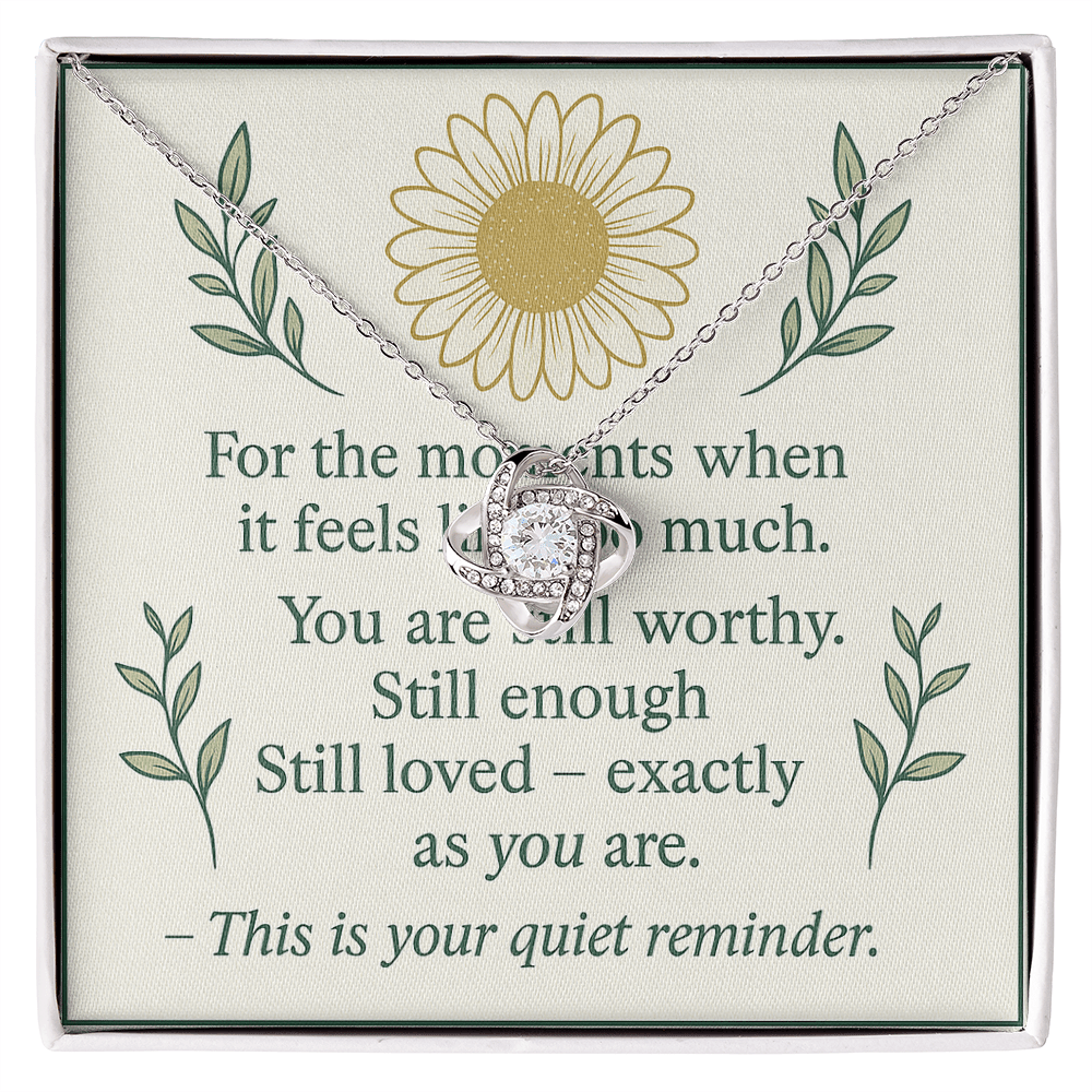 Still Worthy – Autism Calming Necklace 14K White Gold Finish / Standard Box