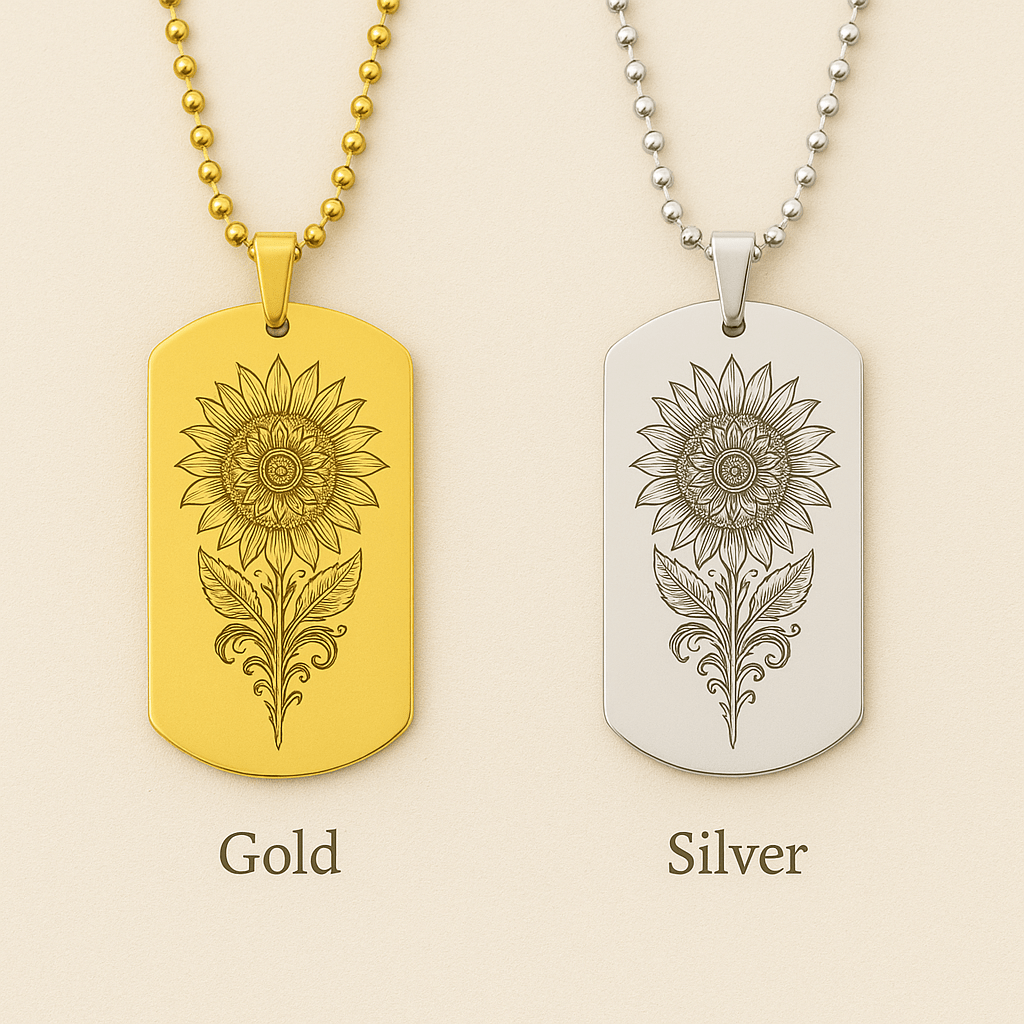 Sunflower Necklace for Autism Awareness – Custom Engraved