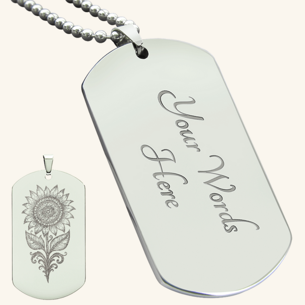 Sunflower Necklace for Autism Awareness – Custom Engraved