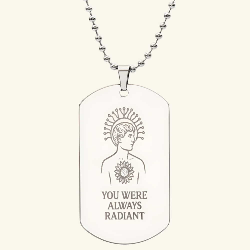 You Were Always Radiant – Autism Tag Necklace Polished Stainless Steel / No