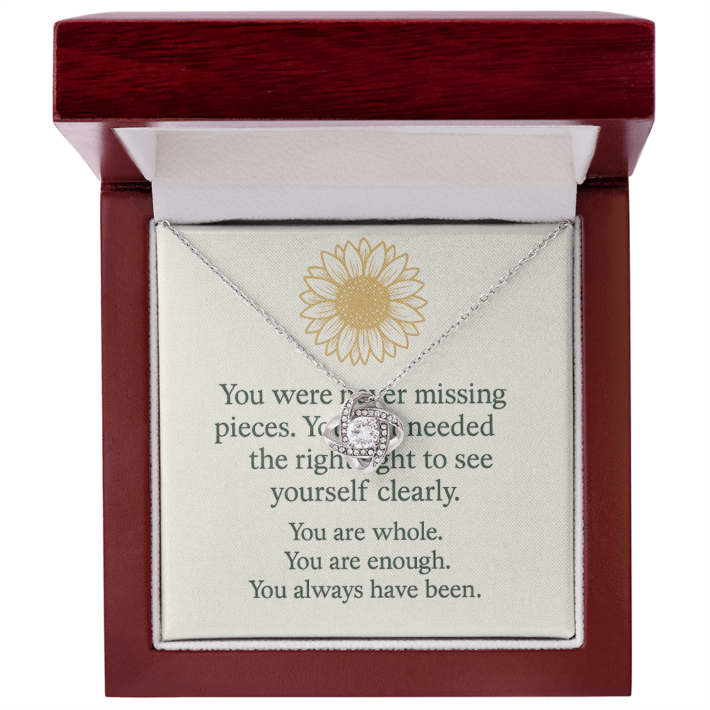 You Were Never Missing Pieces - Autism Necklace 14K White Gold Finish / Luxury Box