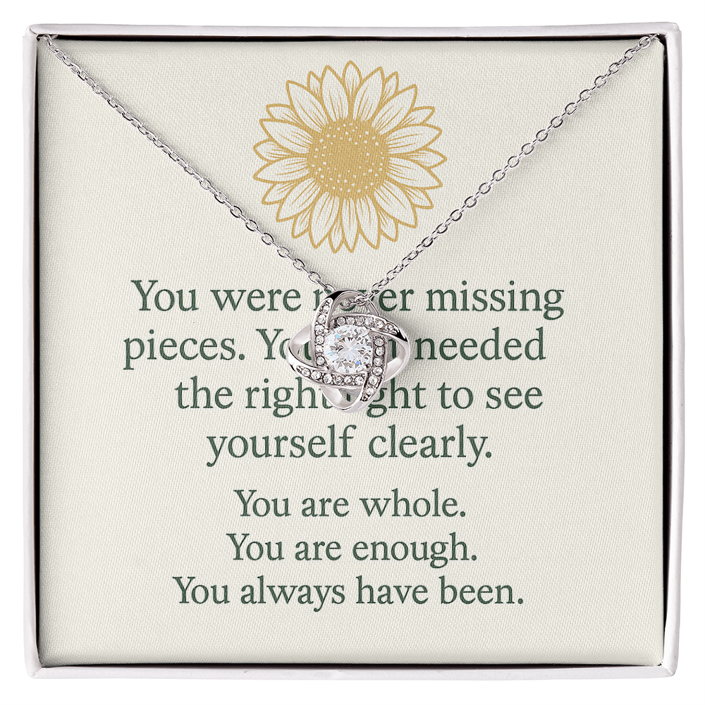 You Were Never Missing Pieces - Autism Necklace 14K White Gold Finish / Standard Box